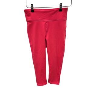 GapFit Cropped Leggings Size S Coral Pink Neon Watermelon Capri Yoga Pants NWOT